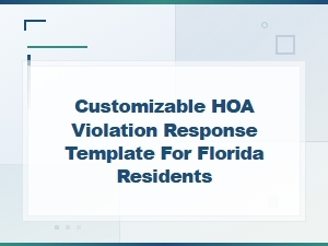 Florida Hoa Violation Response Template: Customizable for Residents