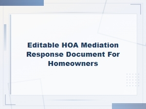 Florida Hoa Mediation Response Template for Homeowners