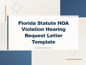 Florida Hoa Violation Hearing Request Letter Template