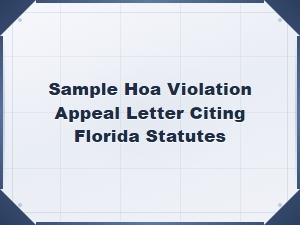 Florida Hoa Violation Appeal Letter Guide