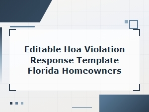 Florida Hoa Fine Appeal Letter Template for Homeowners