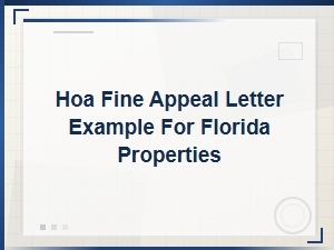 Florida Hoa Fine Appeal Letter Template & Example