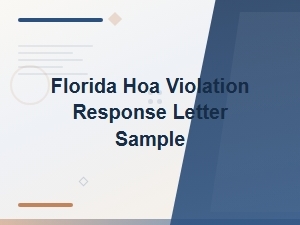 Florida Hoa Violation Response Letter Template
