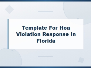 Florida Hoa Violation Response Letter Template