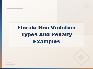 Florida Hoa Violations: Types and Penalty Examples