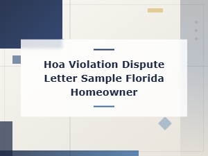 Florida Hoa Violation Dispute Letter Sample and Guide