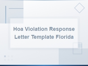 Florida Hoa Violation Response Letter Template