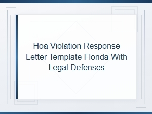 Florida Hoa Violation Response Letter with Legal Defenses