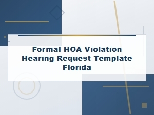 Formal Hoa Hearing Request Letter Template for Florida