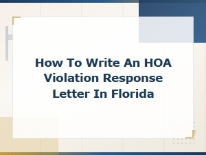 Florida Hoa Violation Response Letter Sample